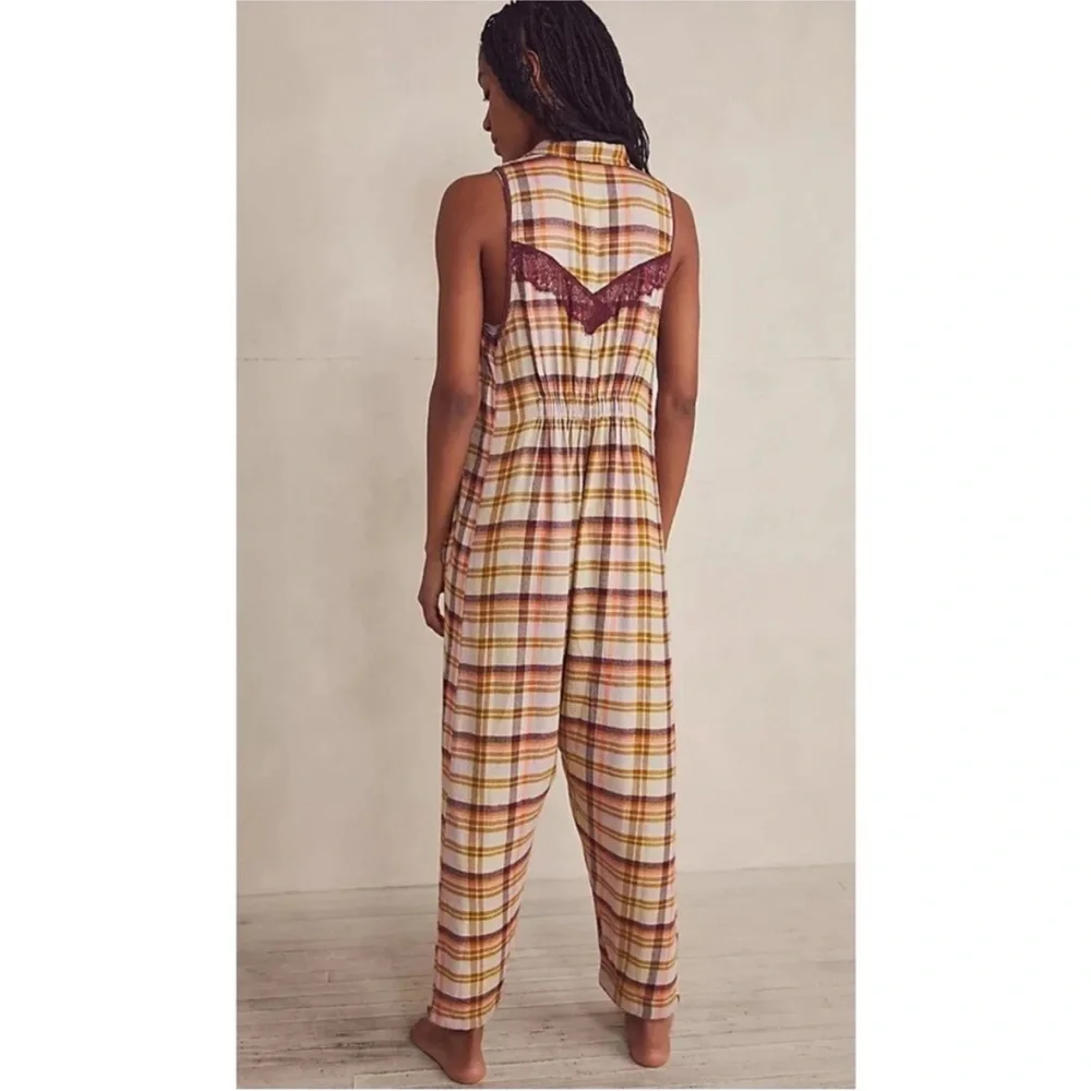 Free People S Wrapped In Flannel plaid jumpsuit